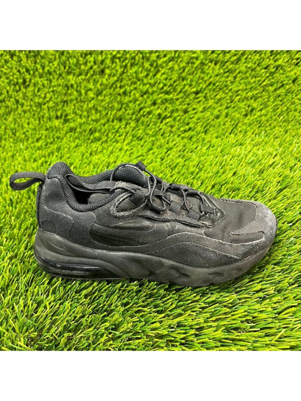Nike Air Max 270 React PS Kids Boys Size 12C Black Athletic Shoes Sneakers‎